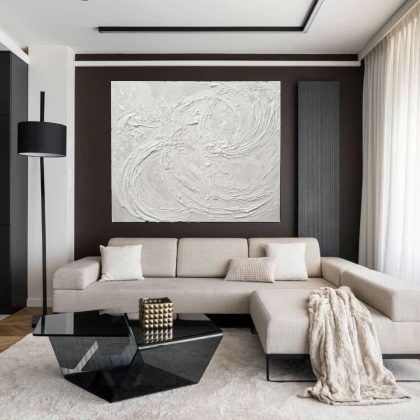 Abstract textural painting “The rhythm of breath connects inner circles with the pulse of life” by Bela Aleksandra