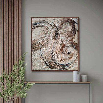 Abstract textural painting “Silence takes form in matter, becoming a vessel of truth” by Bela Aleksandra