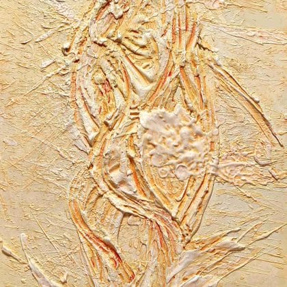 Wall sculpture, Abstract textural painting When energy is freed from control, what remains is a trace of eternity. by Bela Aleksandra
