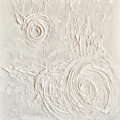 Abstract textural painting “Where currents meet, form arises without pressure” by Bela Aleksandra